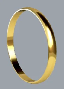 Genuine 9ct 9k 375 FULL SOLID Heavy Yellow Gold 6mm wide 61mm x 55mm Oval Bangle - Picture 1 of 1