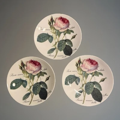 De Colección Roy Kirkham Redoute Roses Fine Bone China 1996 Platillo Inglaterra Botánico Foto 1 de 4
