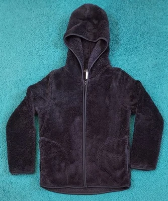 Old Navy Girls Fleece Full Zip Jacket Hoodie Black Long Sleeve Coat Size M (8) - Image 1 of 4