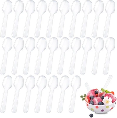500 piezas mini cucharas para postres, cucharas de plástico transparente XJMWXHFC,  Foto 1 de 4