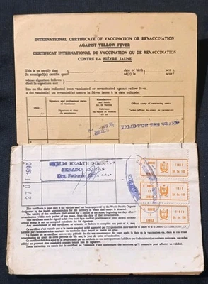 Somalia Early Vintage Health Vaccination Booklet On Used Revenue Stamps Rare  - Image 1 of 4