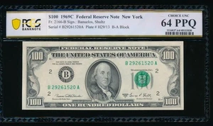 AC 1969C $100 FRN New York PCGS 64 PPQ Fr 2166-B - Picture 1 of 2