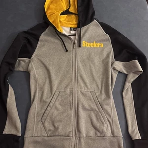 Nike Pittsburgh Steelers Hoodie Men's Medium Gray/Black Therma Fit Full Zip - Picture 1 of 7