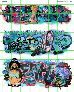 6058 DAVE'S DECALS BOXCAR MODERN URBAN WALL GRAFFITI HO SCALE 1:87 - Picture 1 of 4
