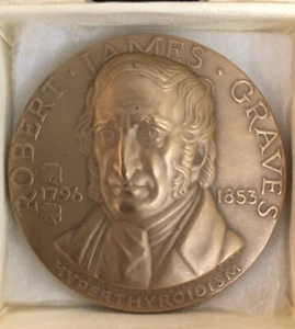 Ficha de bronce Robert James Graves “hipertiroidismo” 1,75” (1796-1853) - Imagen 1 de 2