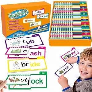 30 Read and Rhyme Flip Books Word Families Flash Cards Educational Reading Games - Picture 1 of 15