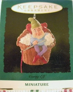 Hallmark 1994 - miniatura - Corny Elf - Palomita de maíz de cuerda elfa - Imagen 1 de 3