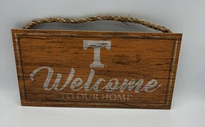 Tennessee Volunteers NCAA Welcome To Our Home 12”x6” Rustic Wood Sign Free Ship - Picture 1 of 2