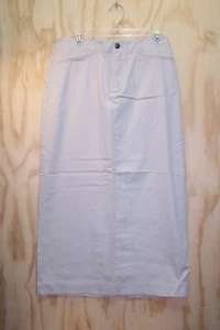 NEW Christopher Banks Skirt Womens SZ 6 Maxi Long Beige Cotton Modest Back Slit - Picture 1 of 3