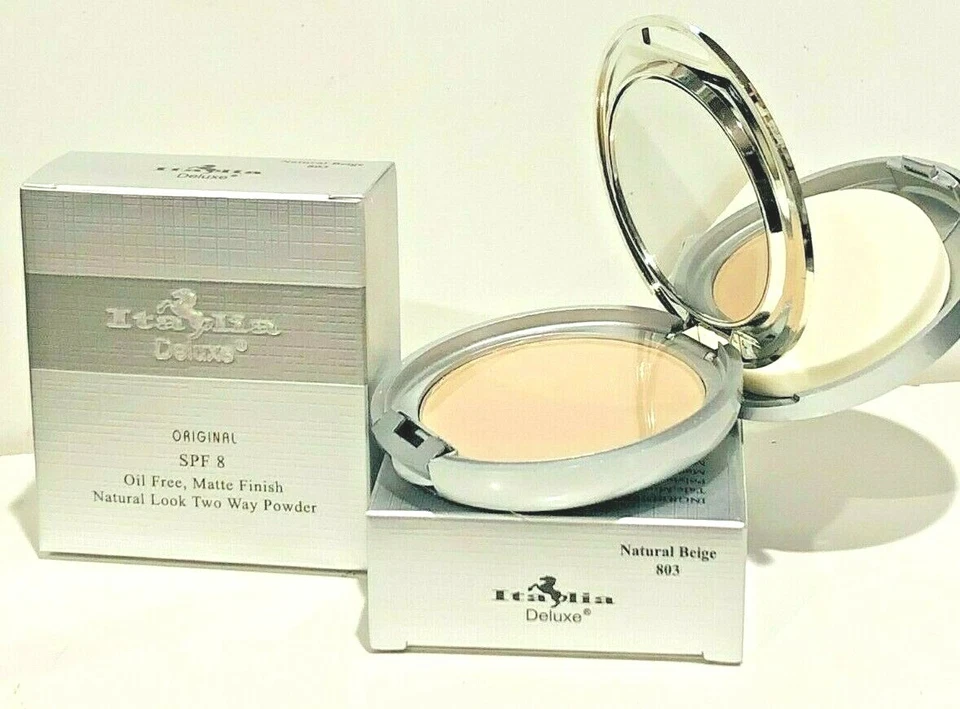 ITALIA ORIGINAL SPF 8 MATE SIN ACEITE 8O3 BEIGE NATURAL POLVO DE 2 VÍAS PAQUETE DE 2 Foto 1 de 1