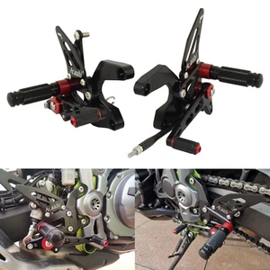 Arashi nero pedane arretrate regolabili rearset per KAWASAKI Z900 SE 2017-2023 - Picture 1 of 10