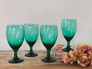 Vintage Mid-Century Libbey Juniper Green Wine Glasses Sets of 2, 4, 6 or 8 - Picture 1 of 9