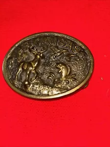 Arkansas Wildlife Solid Brass Belt Buckle Heritage Mint Collection 1980 MO1607 - Bild 1 von 5