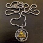 Mens Illuminati Masonic All Seeing Eye Pendant Necklace Stainless Steel Gift