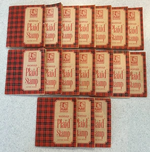 (16) Vtg A&P MacDonald Plaid Stamp Saver Books w/ Stamps Grocery Store Ephemera - Picture 1 of 6