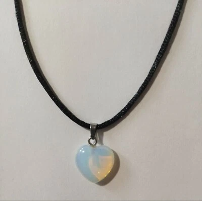 Opalite Heart & Cord Necklace - Image 1 of 4