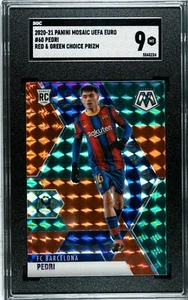 Panini Mosaic Pedri 2020-21 novato T-Mall Asia Choice rojo y verde Prizm SGC 9 60 - Imagen 1 de 2
