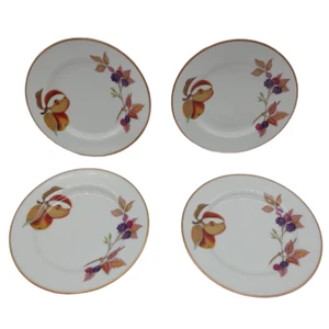 Royal Worcester Evesham Goldrand Brot & Butter Teller 6 5/8" MCM Obst 4er Set - Bild 1 von 7