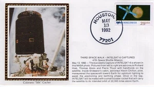 THIRD SPACE WALK, INTELSAT-6 CAPTURED - HOUSTON, TX  1992  FDC17988 - Picture 1 of 1