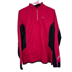 Mizuno Red and black 1/2 zip windbreaker jacket women's size large  - Picture 1 of 10