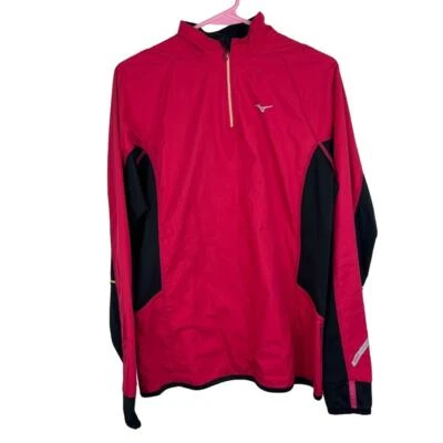 Mizuno Rojo y Negro 1/2 Cremallera Cortavientos Chaqueta Mujer Talla Grande  Foto 1 de 4