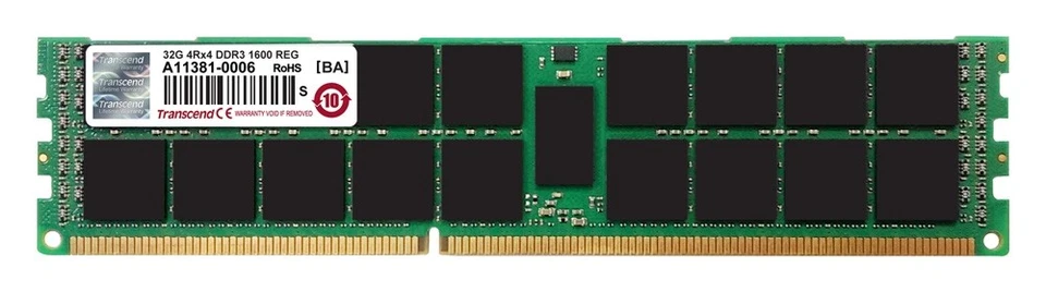 32GB Transcend DDR3 PC3-12800 1600MHz ECC Registered CL11 240-Pin Apple RAM - Image 1 of 1