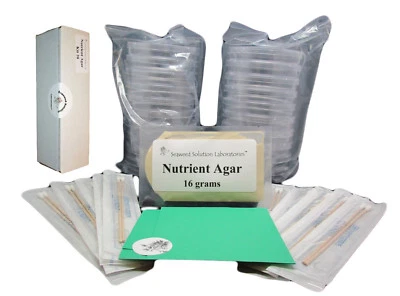 SEAWEED SOLUTION LABORATORIES Nutrient Agar Kit- Yields 20, 100mm Petri Dishes - FREE SHIPPING!!!