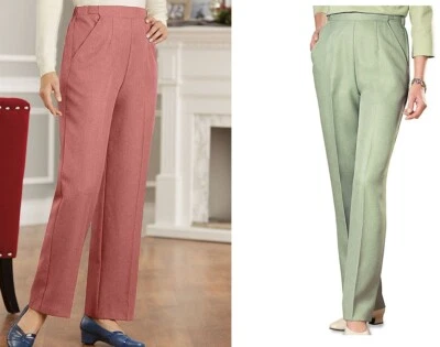 Nuevos pantalones de vestir plisados delanteros elásticos Haband Salon Studio talla grande para mujer Foto 1 de 2