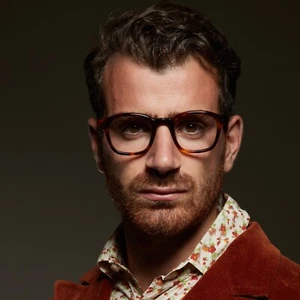 Kleine Brille Lese- Quadrat Schuppen Brown hally & son 48mm Stil Moscot - Bild 1 von 8