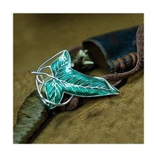 Lord of the Rings Elven Leaf Brooch Green Leaf Clasp Pin Silver. Free Shipping