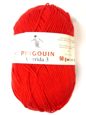 Vintage Pingouin Corrida 3 Hilos Algodón Acrílico Mezcla 4 Capas 230 Yardas Color Rojo 26 Foto 1 de 4