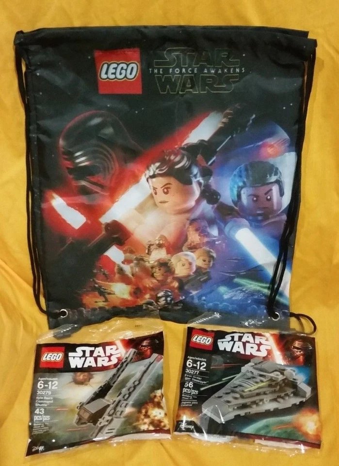 ¡NUEVO! Lego Force Awakens Kylo Ren's Command Shuttle Star Destroyer Bolso con Cordón Foto 1 de 4