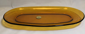 Vintage Duralex Amber Plate/Platter 14" x 7.5" Made in France. Original Sticker