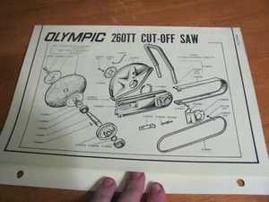 Olympic 260TT Cut Off Saw Spare Parts List Diagram - Picture 1 of 3