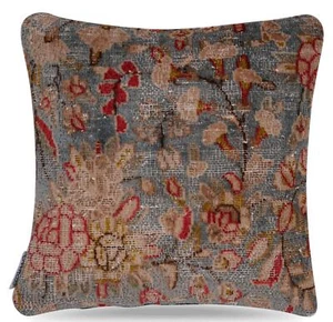 Funda de almohada Canvello antigua alfombra Kerman roja - 16"x16" - Imagen 1 de 7