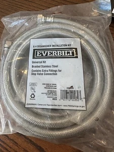 EVERBILT 6' Dishwasher Installation Kit #69005HD Braided SS Universal - Picture 1 of 6