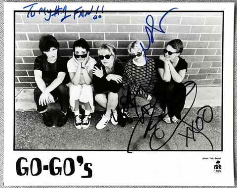The Go Go's Gina Schock Signed & Belinda Carlisle Signed IP 8x10 Photo Authentic Cover