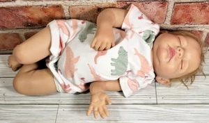 Frühchen Mädchen Reborn Baby Puppe weicher Körper, rote Haare schlafen - Bild 1 von 17