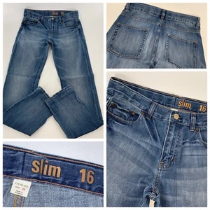 J. Crew Crewcuts Slim Fit Jeans Sz 16 Boys Blue Denim 100% Cotton YGI T4-118 - Picture 1 of 12