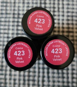 3x Revlon Super Lustrous Lipstick - Creme - 423 Pink Velvet - Picture 1 of 1