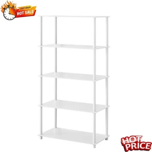 5-Shelf Storage Bookcase Shelving Displaying Rack Organizer Kitchen Closet White - Picture 1 of 5