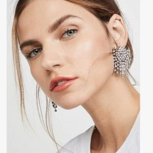 KJL Kenneth Jay Lane Women's Crystal Cluster Earrings, Gunmetal/Crystal Clip On - Picture 1 of 4