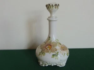 Vintage Friseur Flasche handbemalt Milchglas Dekanter Köln Wasser Antik - Bild 1 von 7