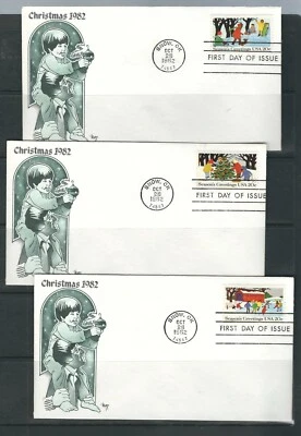 US SC # 2027-2030-2030a Christmas 1982 ( Children ) FDC . Marg Cachet - Image 1 of 2
