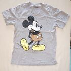 Mens MICKEY MOUSE T-SHIRT Size M 38-40 Heather Gray SHORT SLEEVE GB3