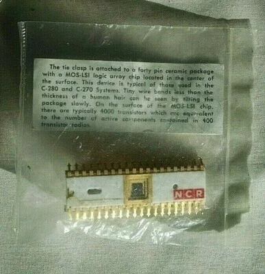 Mens Vintage Rare Collectibles Computer Chip Tie Clip Memorabilia & Jewelry HTF - Image 1 of 4