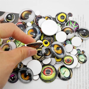 90/100 Bulk Animal Dragon Eye Glass Cabochons Flatback Dome Bead Jewelry 6-30mm - Picture 1 of 12