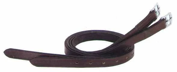SHOWMAN Childs Childrens 48" Length English Saddle Stirrup Leathers Brown For Stirrups