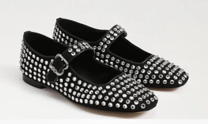 Sam Edelman Womens Michaela Gem Black Mary Janes Shoes/Black /Size 6 - Picture 1 of 4