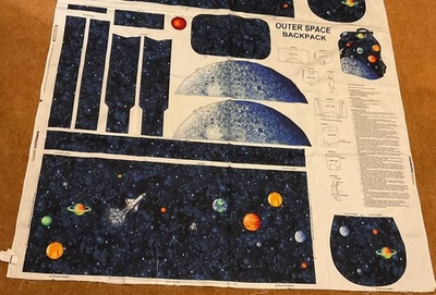Vintage Cranston Outer Space Backpack Cut And Sew Fabric Panel - Image 1 of 4